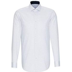 Seidensticker Business overhemd voor heren, strijkvrij overhemd met rechte snit, regular fit, lange mouwen, kent-kraag, borstzak, 100% katoen, donkerblauw, 38