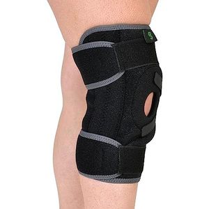 Sportherapy Orthopedische universele kniebandage met flexibele houders en Rotuleo-stabilisator, kniebandage van microgeperforeerd neopreen, ademend, sportkniebandage voor de sportschool