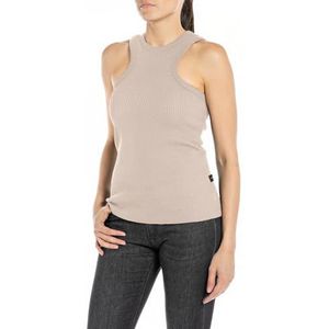 Replay Dames Slim fit RIPP Tanktop, 893 Light Beige, L