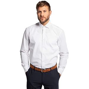 JP 1880 Heren grote maten Menswear L-8XL tot 8XL, hemd, businesshemd, bovendeel, strijkvrij, Kent kraag & borstzak, Comfort Fit, katoen 713989, wit, XXL