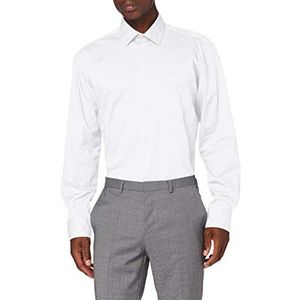 JP 1880 Heren grote maten Menswear L-8XL tot 8XL, hemd, businesshemd, bovendeel, strijkvrij, Kent-kraag & borstzak, Comfort Fit, katoen 713989, sneeuwwit, XL