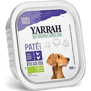 Yarrah Zeer smakelijke, graanvrije paté met biologische kip en kalkoen en toegevoegde aloë vera. Geschikt voor honden van alle rassen en leeftijden., 12 * 150g