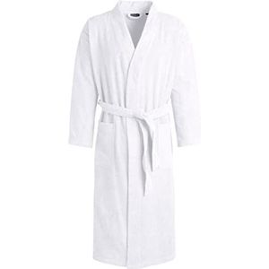 Egeria TOPAS Unisex badjas in kimonvorm voor dames en heren, maat M, kleur wit