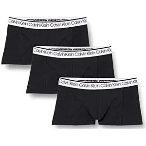 Calvin Klein Heren 3-Pack Boxers 3 PK Low Rise Trunks met Stretch, Zwart W/Wit Wb, S