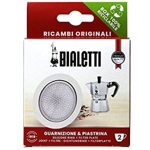 Bialetti Ricambi, inclusief 1 gasmand en 1 plaat, compatibel met Moka Express 2 cups en Moka Induction