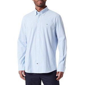 Tommy Hilfiger Heren Cl Str Business Check Rf Shirt Jurk Shirts, Blauw, 40W, Optic White/Ultra Blue/Multi, 40