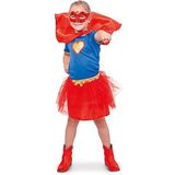 Folat 63222 Superheld-meisjeshemd voor meisjes, maat S, meerkleurig