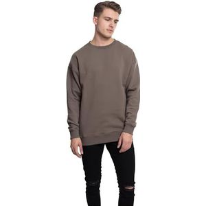 Urban Classics Sweatshirt voor heren, crewneck, trui met brede geribbelde manchetten voor mannen, in vele kleuren, maten XS - 5XL, groen (legergroen 1144), XS Grote maten