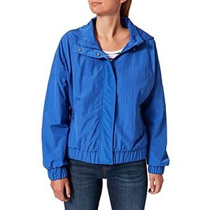 Urban Classics Damesjas Oversized Windbreaker Shiny Crinkle Nylon Jacket, Ladies Windrunner met brede mouwen voor vrouwen, in 2 kleuren, maten XS - 5XL, Sporty Blue., M