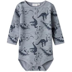 NAME IT Nbmwuppo Wool/Co Ls Body, grijs, 56 cm