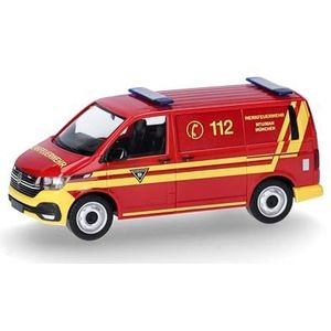 Herpa modelauto VW T6.1 halfbus ""Feuerwehr MTU/MAN München"", miniatuur op schaal 1:87, verzamelobject, Made in Germany, model van kunststof