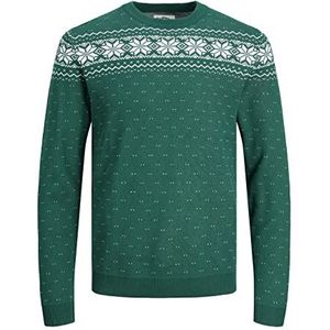 JACK&JONES Heren JORXMAS Knit Crew Neck Pullover Sweater, Trekking Green/Detail: Zonder Tekst, L