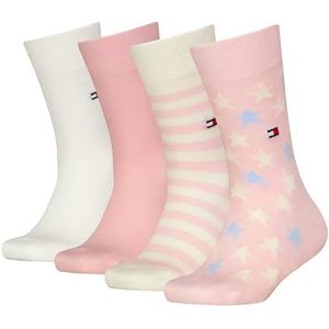 Tommy Hilfiger TH Kids Sock 4P Stars and Stripes, roze, 31-34
