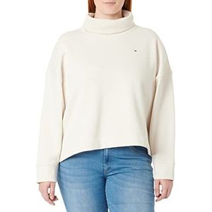Tommy Hilfiger Dames Relaxed Roll-Nk Sweatshirt Truien, White Duif, S, Witte Duif, S