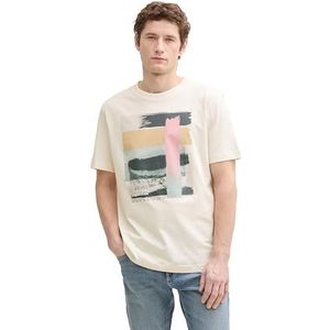 TOM TAILOR T-shirt voor heren, 18592, vintage beige, L