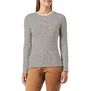 VERO MODA Vmfiona Ls Top met ronde hals voor dames, VMA Noos shirt met lange mouwen, Berken/Stripes:zwart, M