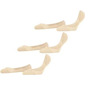 FALKE Dames Liner sokken Step Medium Cut 3-Pack W IN Katoen Onzichtbar eenkleurig 3 paar, Beige (Cream 4011) nieuw - milieuvriendelijk, 41-42