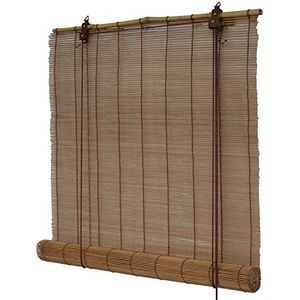 Flairdeco bamboe rolgordijn vrijhangend, bamboe, bruin, 80 x 160 cm