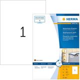 HERMA 4602 weerbest folielabels voor inkjetprinters A4 (210 x 297 mm, 40 velles, folie, mat) zelfklevend, bedrukbaar, permanente klevende stickers, 40 etiketten voor printer, wit