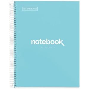 Miquelrius - A4-notitieboek met 160 geruite microgeperforeerde vellen, papier 90 g/m², notitieboek met kleurindeling, gelamineerde vaste kartonnen omslag, metalen spiraal, emoties
