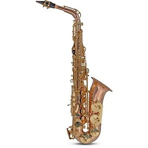 Roy Benson Eb-Alt Saxofoon AS-202G (Luxe bronzen body, gelakte messing toetsen, hoge F# toets, B/B tuimelaar, premium mondstuk, lichtgewicht rechthoekige koffer, praktische rugzakfunctie)