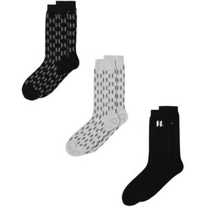 Karl Lagerfeld - Huissokken - Grijs/Zwart - 3 Pack