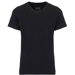 BLEND Heren T-shirt V-hals, Zwart - Schwarz (zwart 70155), L