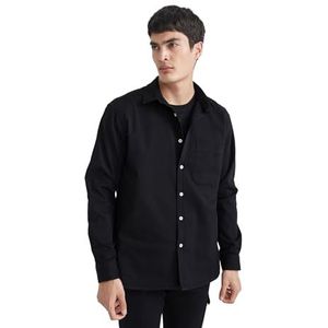DeFacto Heren C1477ax Shirt, Zwart, XS, Zwart, XS