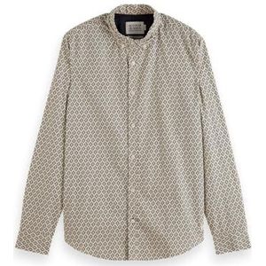 Scotch & Soda Ditsy AOP Slim Fit herenshirt, Parchment Geo Flower 7453, XXL