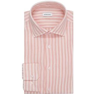 Seidensticker Zakelijk overhemd voor heren, regular fit, zacht, kentkraag, lange mouwen, 100% linnen, oranje, 38