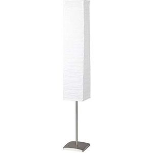 BRILLIANT lamp Nerva vloerlamp titanium/wit | 2x C35, E14, 40W, geschikt voor kaarslampen (niet inbegrepen) | Schaal A ++ tot E | Met voetschakelaar