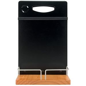 SECURIT Tafelstandaard Table Caddy, met krijtbord, hout, zwart, 35 x 22,3 x 20,3 cm