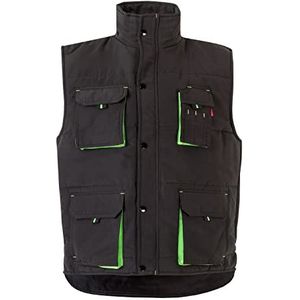 Velilla 205902 0/25 XL gewatteerd vest tweekleurig met meerdere zakken, zwart, maat XL