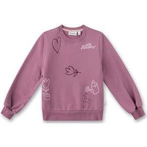 Sanetta Meisjes-sweatshirt roze | Hoogwaardig en gezellig sweatshirt van biologisch katoen meisjes. Sweatshirt met tulpmotief | Kinderkleding, roze, 128 cm