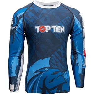 TOP TEN MMA Heren 14143-6006 T-shirt, Blauw, XL