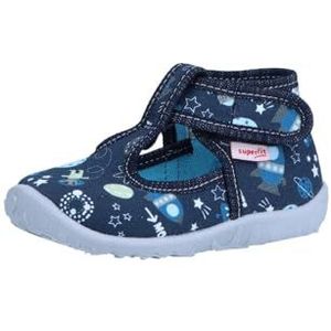 Superfit Spotty Hoge pantoffels voor jongens, donkerblauw meerkleurig 8020, 20 EU Weit