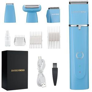 BarberBoss All-in-One Baardtrimmer voor mannen, Tondeuse voor mannen, Haartrimmer voor mannen, Tondeuse voor mannen knippen, Gezichtsverzorging, Knippen, 4 opzetkammen QR-6053