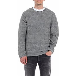 Replay Heren UK2762 trui, 010 Mouline' Light Grey/Grey, S, 010 Mouline' Light Grijs/Grijs, S