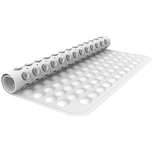 ANSIO® Douchematten antislip antislip antislip badmat voor badkamer rubberen douchemat met afvoergaten en zuignappen, machinewasbaar (54 x 54 cm, effen wit)