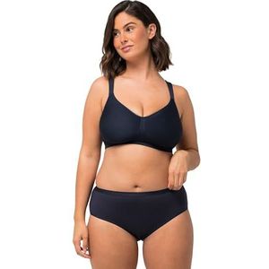 Ulla Popken dames grote maten plus size beha, spacer-cups, zonder beugel, microvezel, cup C-E, nachtblauw, 105B