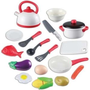 Spielmaus 0047042194 kookset speelkeuken accessoires, rood, wit, zwart, grijs, geel, groen, bruin, paars