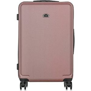 Ochnik Grote koffer | harde koffer | Materiaal: ABS | Kleur: poederroze | Maat: L | Afmetingen: 74 x 47 x 29 cm | Inhoud: 85 liter | 4 rollen | hoge kwaliteit, Roze, L, Koffer