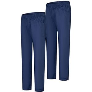 MISEMIYA - Set van 2 - sanitaire broek, uniseks, medisch uniform, werkbroek, ref. 8312 x 2 stuks - L, marineblauw 21