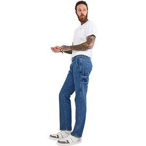 Joe Browns Heren Loose Fit Carpenter Workwear Style Mid Wash Denim Jeans, Blauw, 30 Kort, 30/30, Middenwas, 30W / 30L