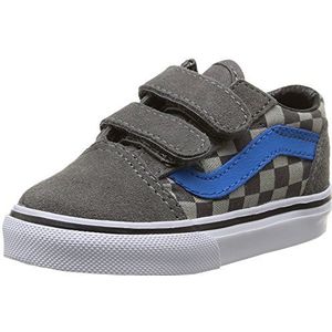 Vans Unisex Baby T Old Skool V Checkerboard loopschoenen, Grijs Checkerboard Pewter Neutral Gray, 22.5 EU