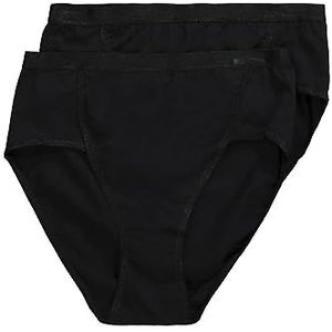 Ulla Popken Grote maten dames slip jazz-Pant set van 2, zwart, 62-64