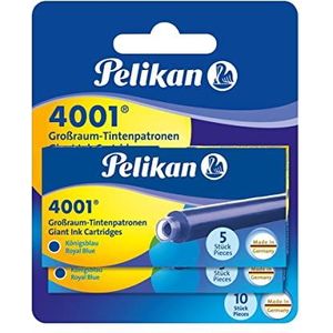 Pelikan 330852 Inktpatonen 4001 GTP/5 koningsblauw, 2 etuis op blister