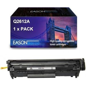 EBL HP Compatible Laserjet 1010 Q2612A Black Toner Cartridge ook voor Canon 703, Page Yield 2,500