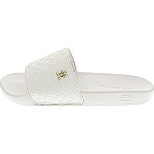 Tommy Hilfiger - TH MONOGRAM POOLSIDE - Slippers - Wit - Synthetisch