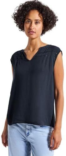 Street One - Gekreukte Bloes - Blauw - Dames